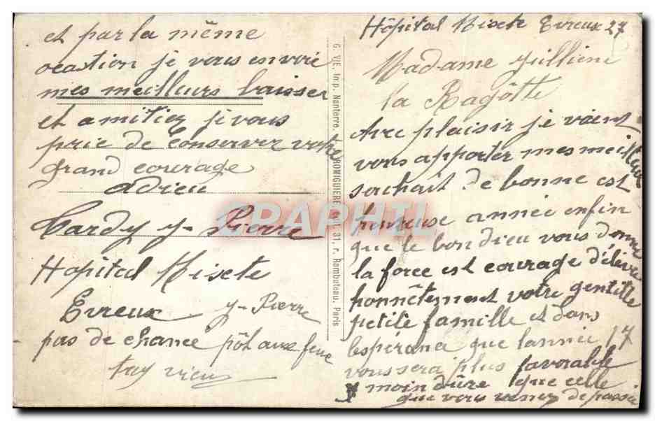 CPA Fantaisie Femme Soldat Militaria Poilu — Verso