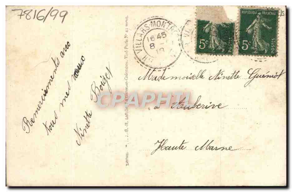 CPA Fantaisie Fleurs Fer a cheval — Rückseite
