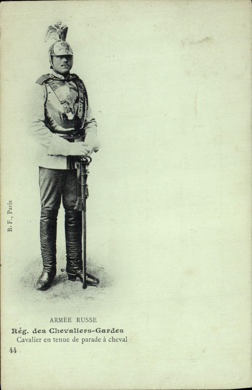 CPA Armee russe Regiment des Chevaliers Gardes Cavalier en tenue de parade a cheval Militaria Russie Russia