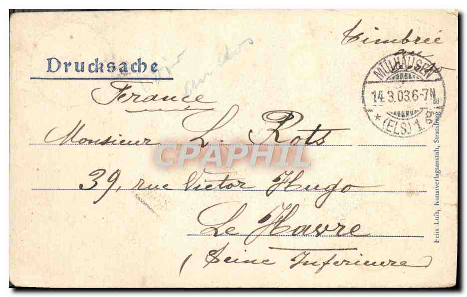 Elsässerin — Alsacienne — Drucksache — Rückseite