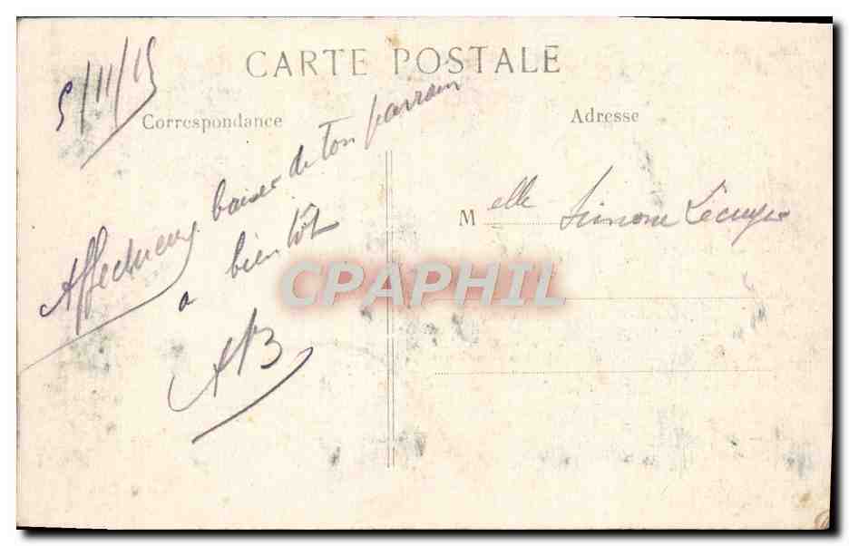 CPA Canon de 220 mm derriere une tourelle Militaria  — Rückseite