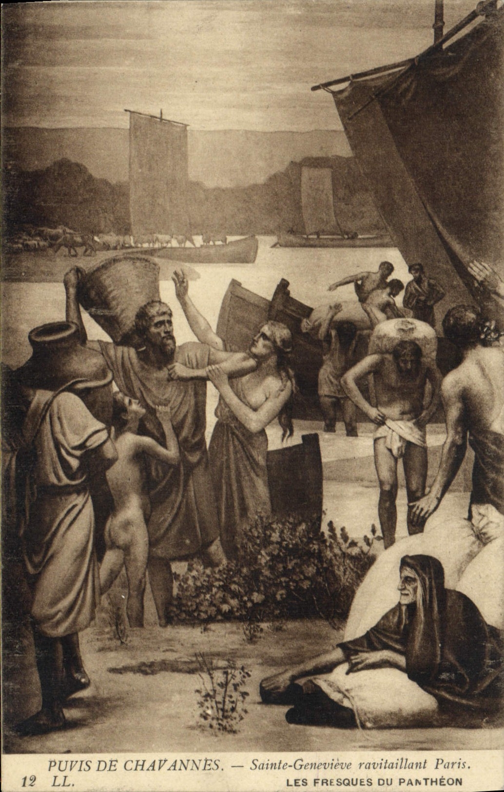 CPA Puvis de Chavannes Sainte Genevieve ravitaillant Paris Pantheon