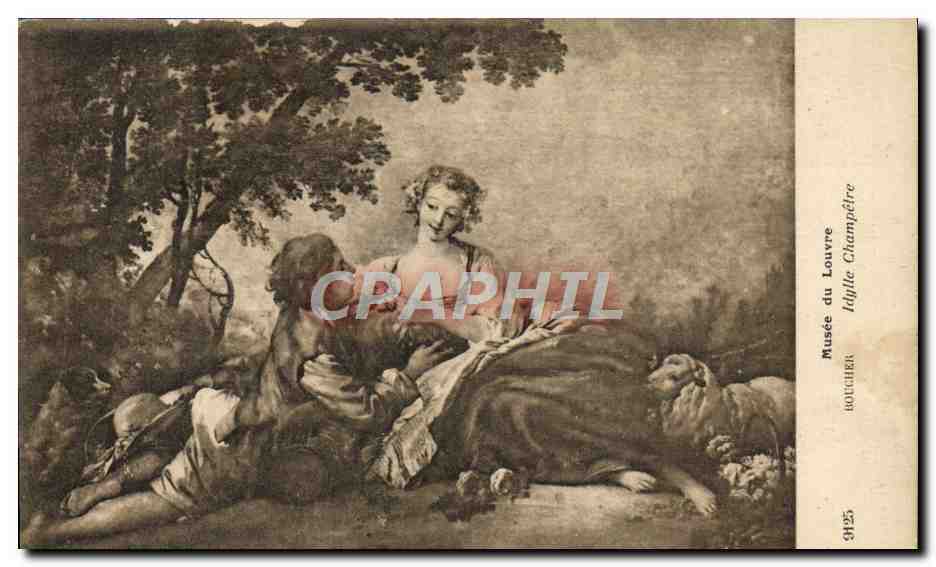 CPA Musee du Louvre Boucher Idylle Champetre