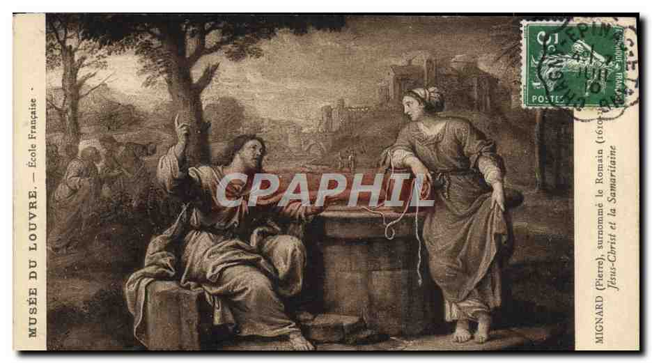 CPA Paris Musee du Louvre Mignard Jesus Christ et la Samaritaine