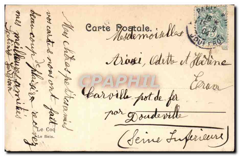 CPA Femme Enfants a la plage — Rückseite