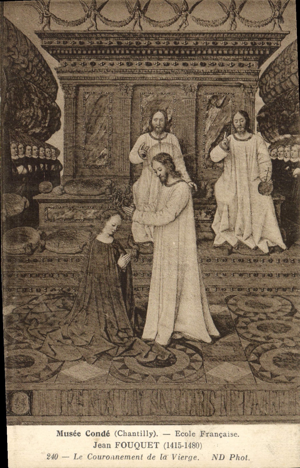 CPA Musee Conde Chantilly Jean Fouquet La couronnement de la vierge