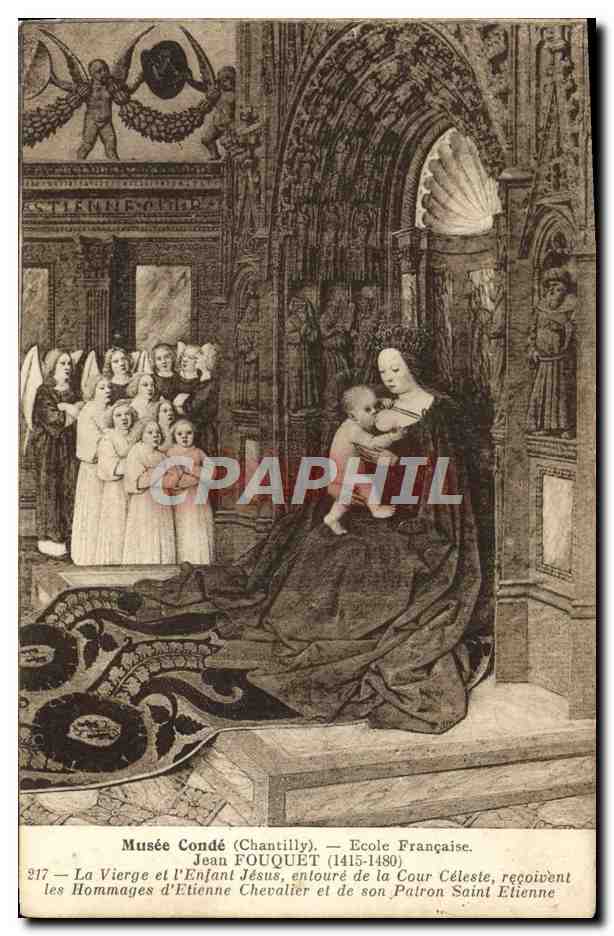 CPA Musee Conde Jean Fouquet La vierge et l'enfant Jesus 