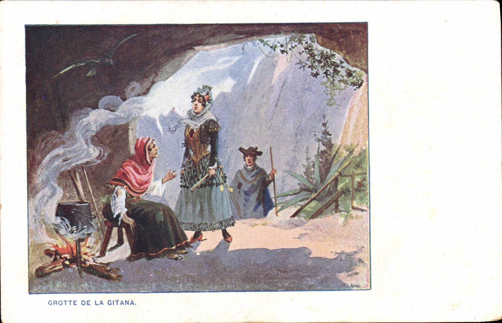 Grotte de la Gitana — scène de vie dans une grotte — éditeur Moka Williot