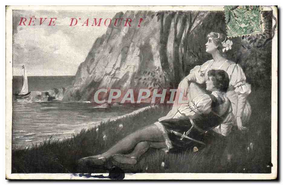 CPA Fantaisie Femme Reve d'amour
