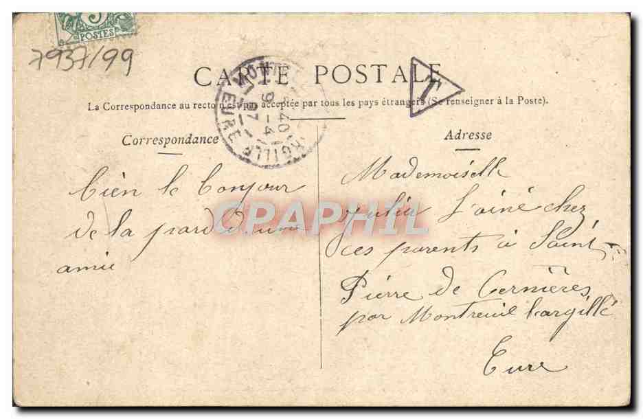 CPA Fantaisie Femme Reve d'amour — Verso