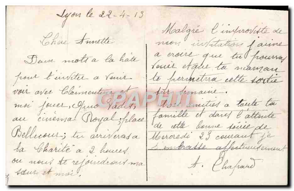 Occupations de Jeunes Filles — Éditeur : F. D. & Cie, n° 761 — Verso