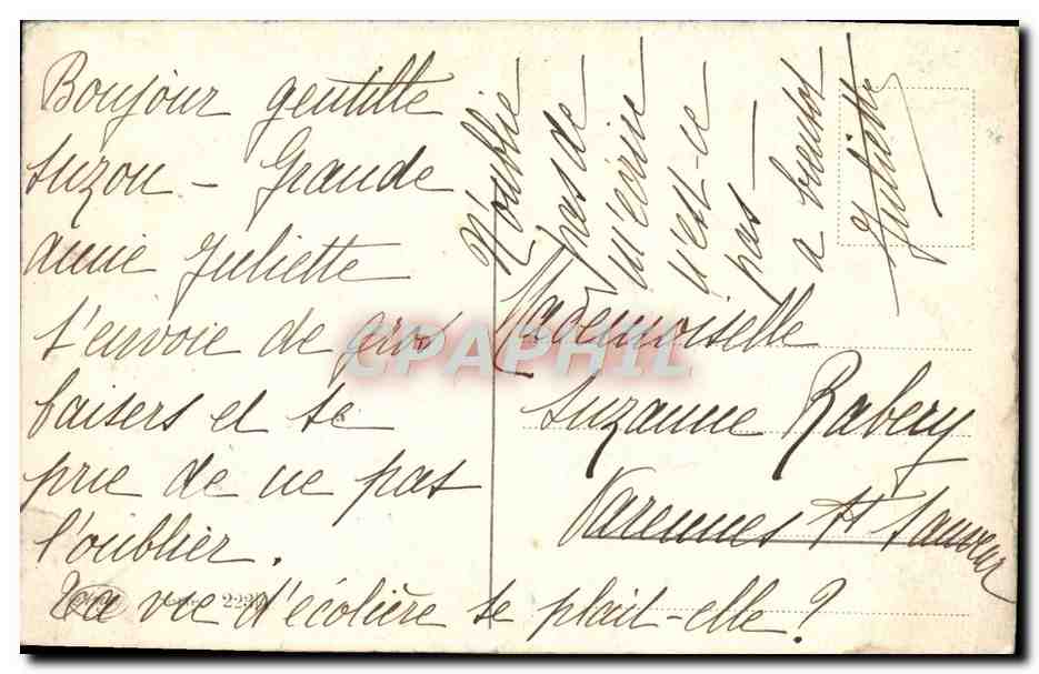 CPA Fantaisie  — Verso