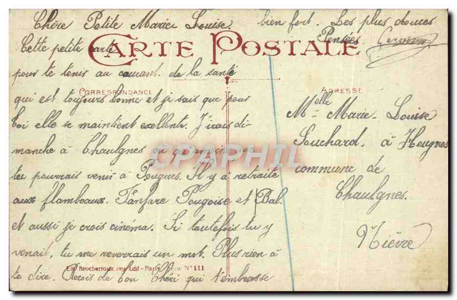 CPA Fantaisie Fleurs — Verso