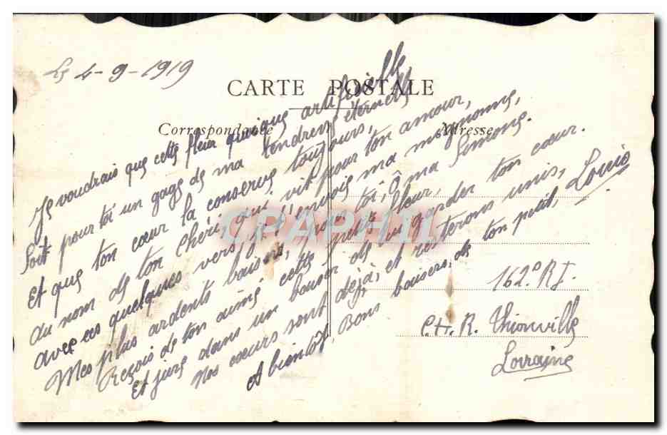 CPA Fantaisie  — Verso