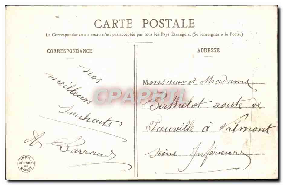 CPA Fantaisie Fleurs Meilleurs Souhaits — Rückseite