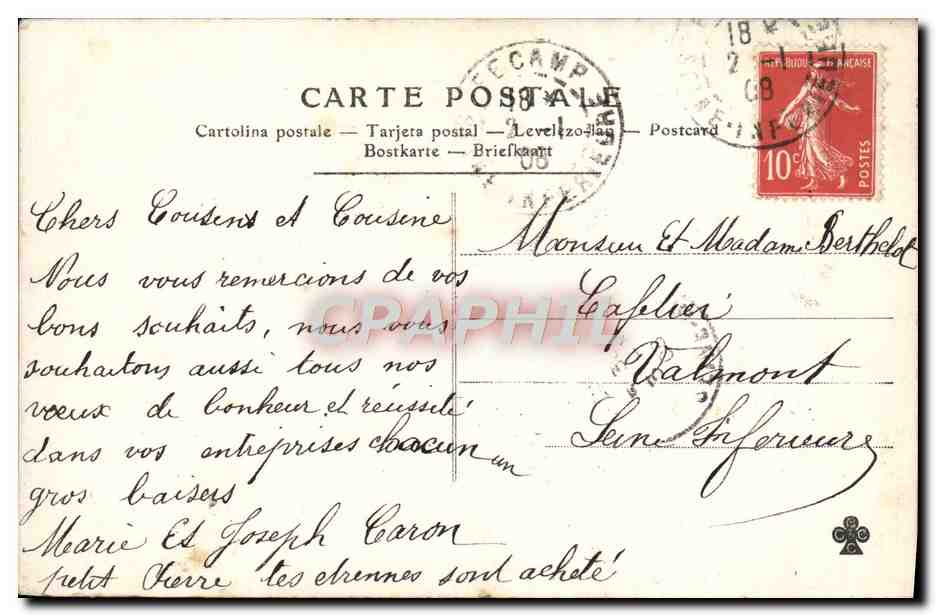 CPA Meilleurs Souhaits Femme Enfant — Rückseite