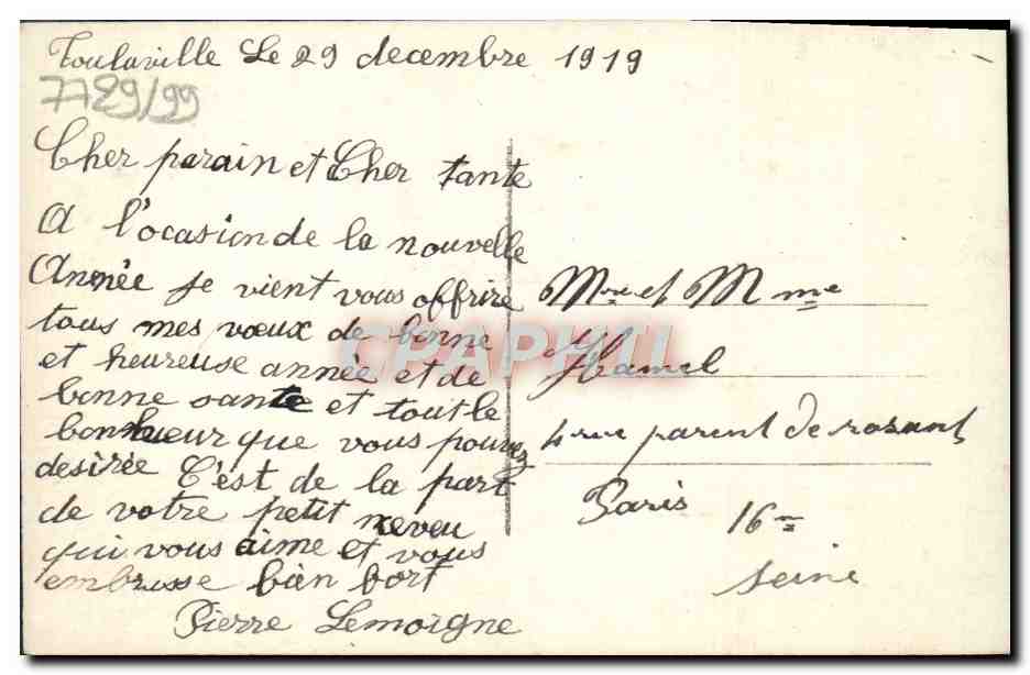 CPA Fantaisie Enfant — Rückseite