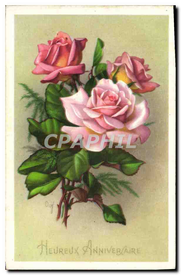 CPA Bonne Annee Fleurs