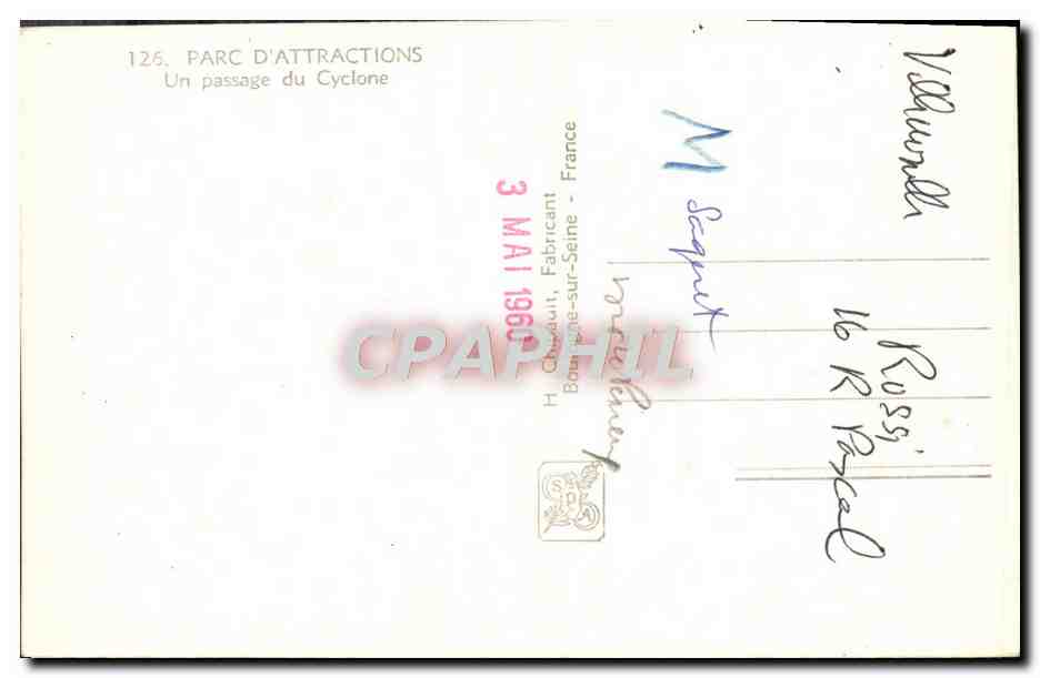 CPA Exposition Internationale Paris 1937 Un passage du cyclone Manege — Verso