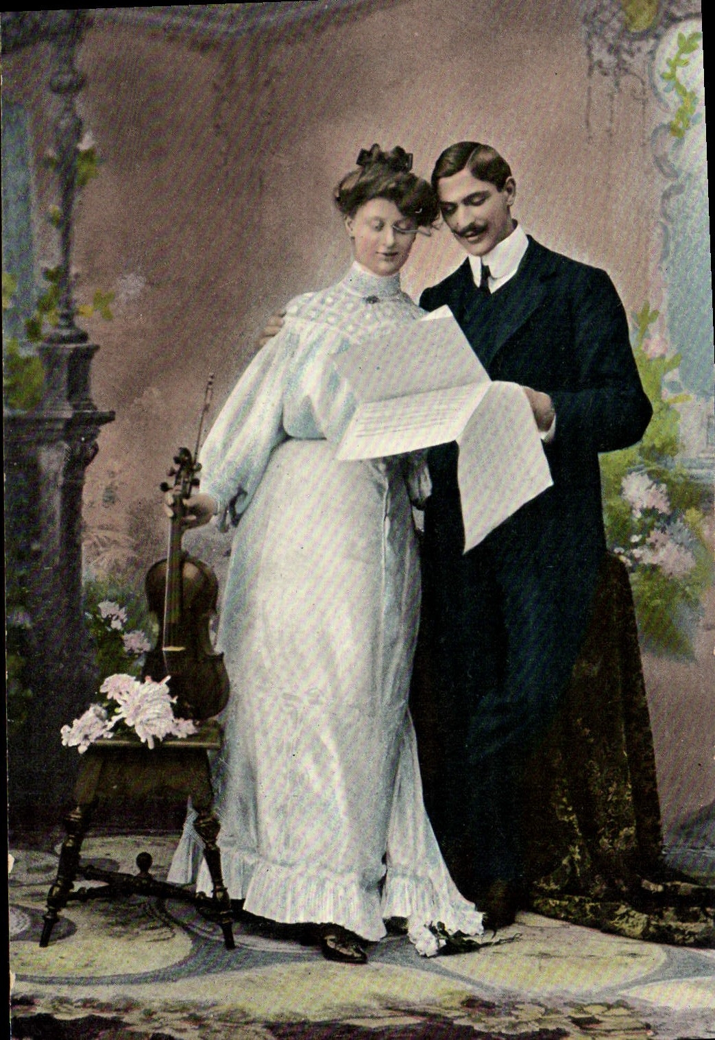 Couple musical — scène intime — éditeur CPAPHIL, série C6