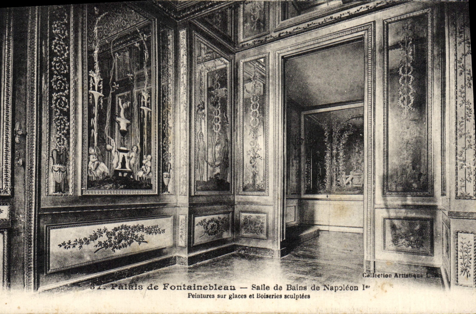 Palais de Fontainebleau — Salle de Bains de Napoléon Ier — Peintures sur glaces et Boiseries sculptées — Collection Artistique L