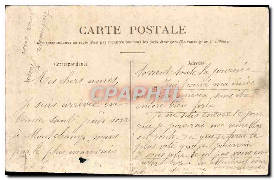 CPA Le Reculey Notre Dame du Bocage — Back