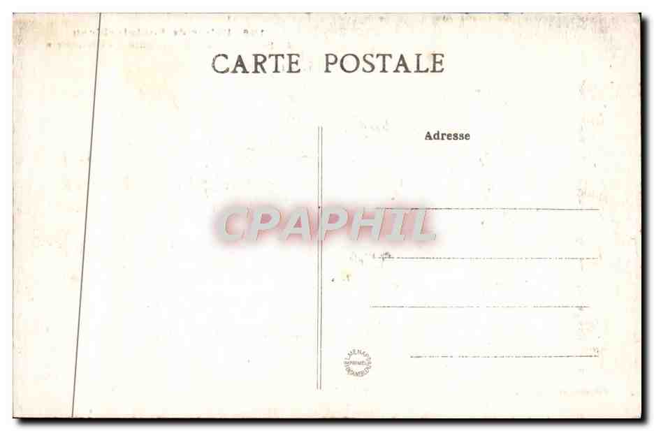 Palacio de Fontainebleau — El Bassin de las Cascadas y la Avenida de las Héronnières — Colección Artística h. M. n°196 — Reverso