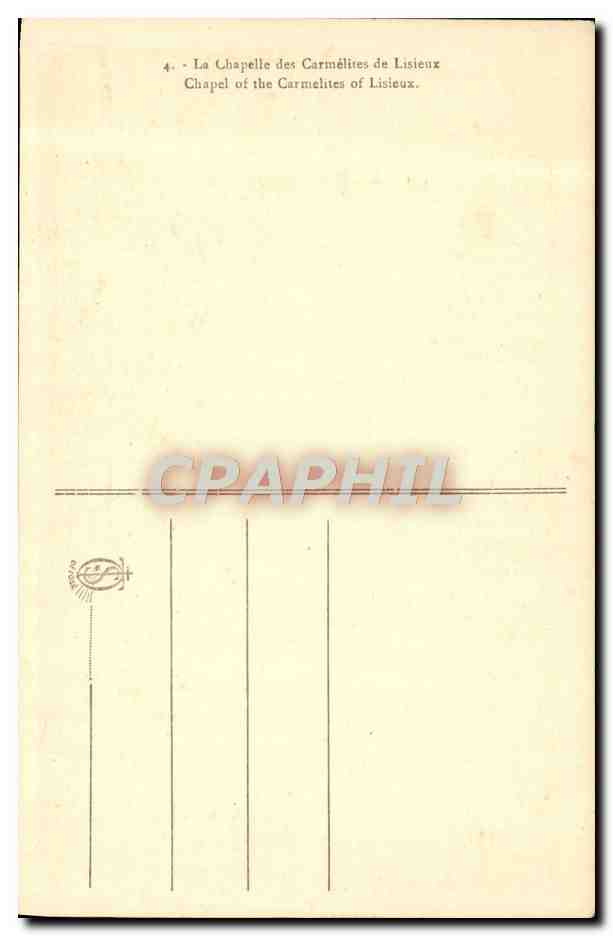 CPA La Chapelle des Carmelites de Lisieux — Rückseite