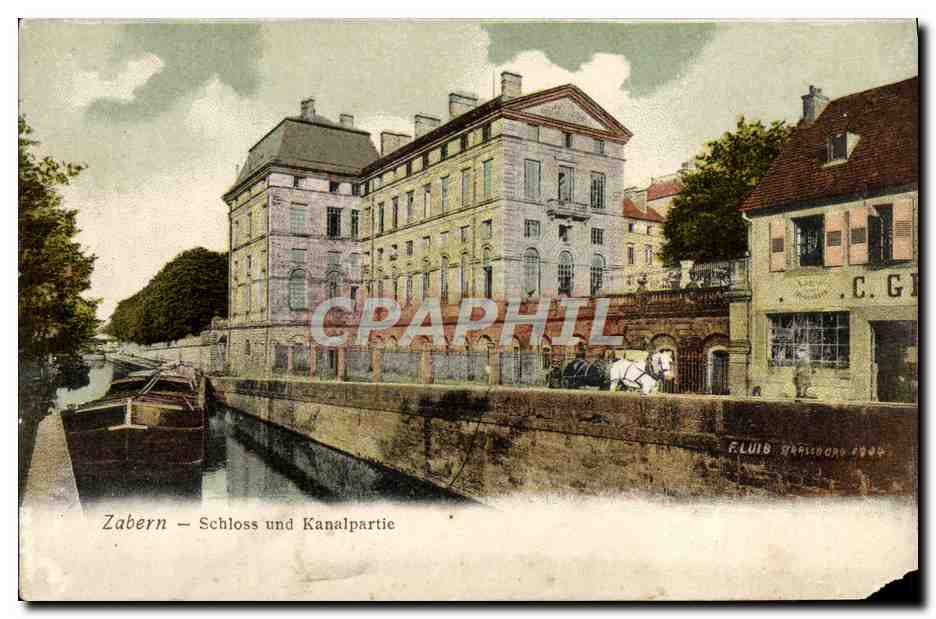 CPA Zabern Schloss und Kanalpartie