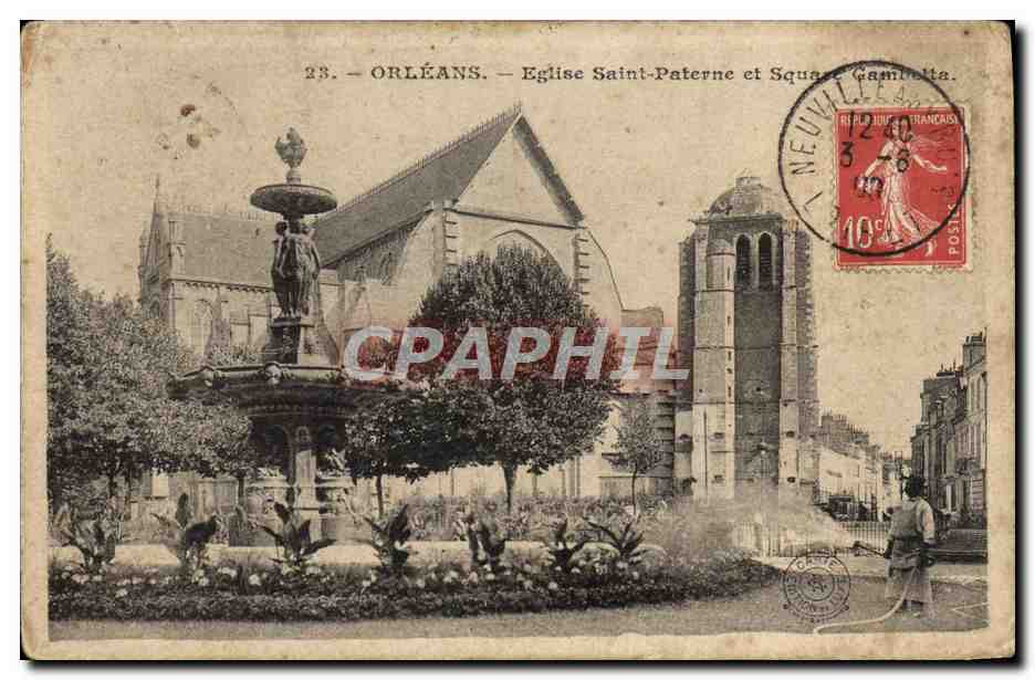 CPA Orleans Eglise Saint Paterne et Square Gambetta
