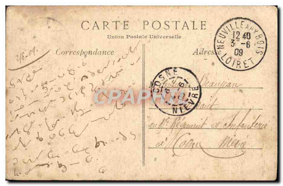 CPA Orleans Eglise Saint Paterne et Square Gambetta — Verso