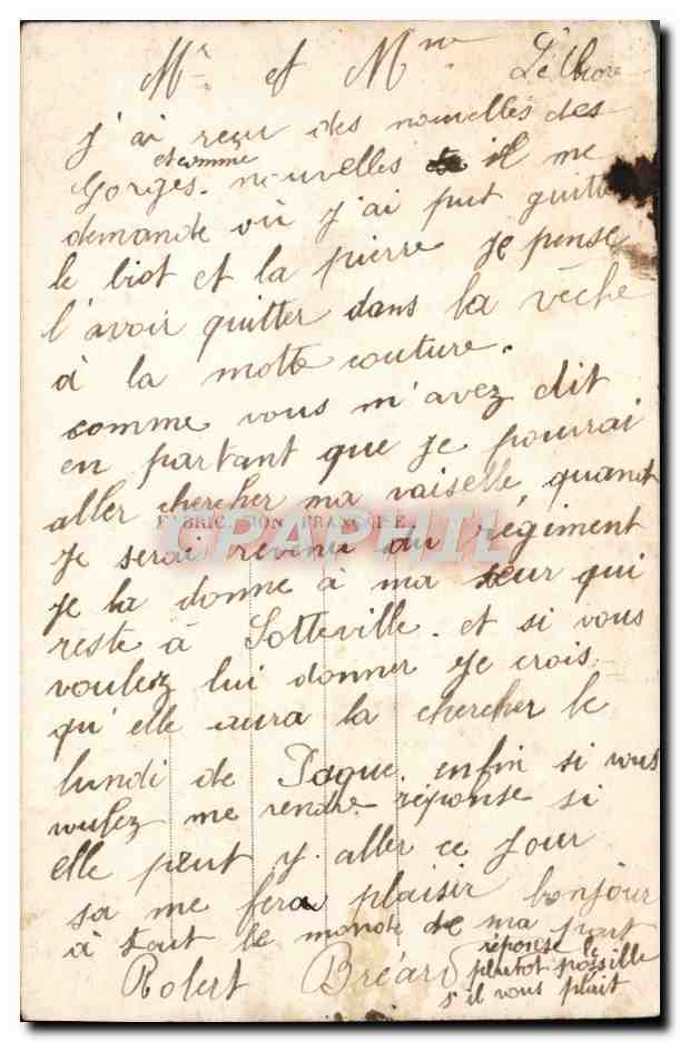 CPA Fantaisie Femme — Rückseite