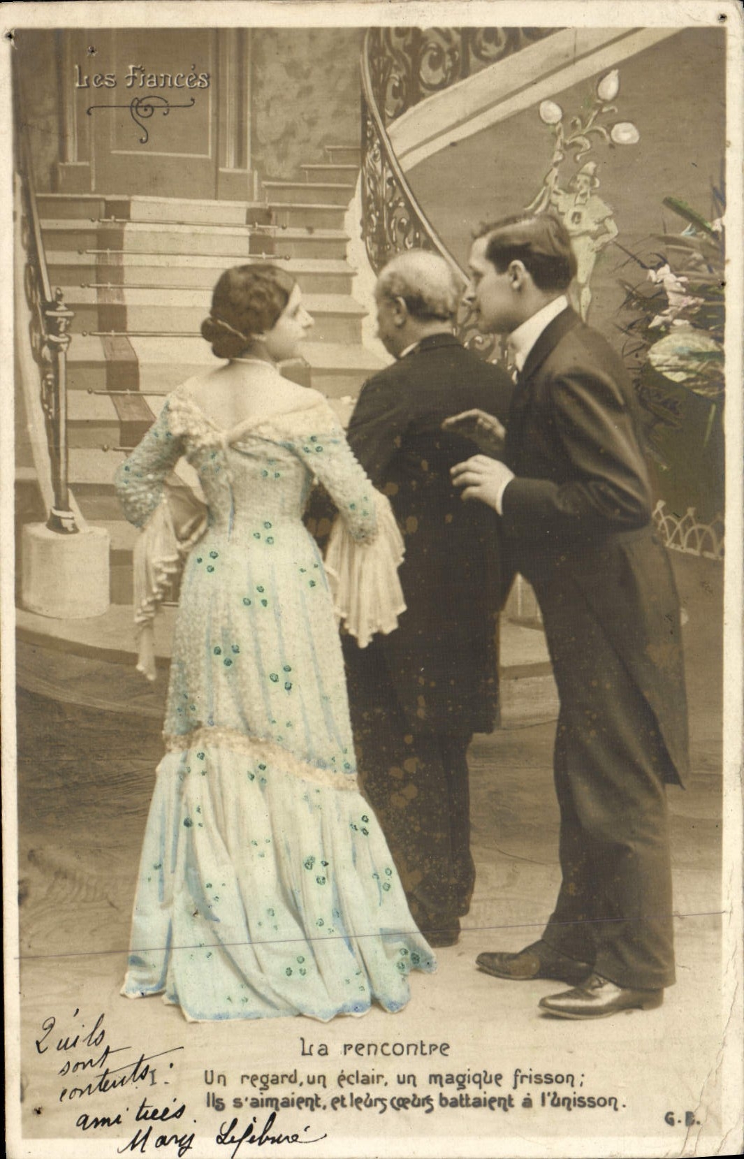 CPA La rencontre Un regard un eclair un magique frisson Femme