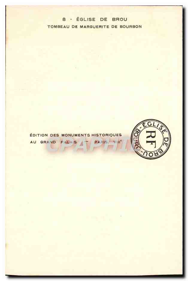 Église de Brou — Tombeau de Marguerite de Bourbon — Édition des Monuments Historiques — Rückseite
