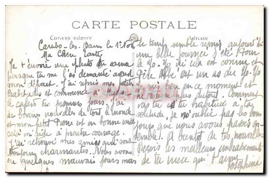 CARTE PHOTO Cambo les Bains  — Rückseite