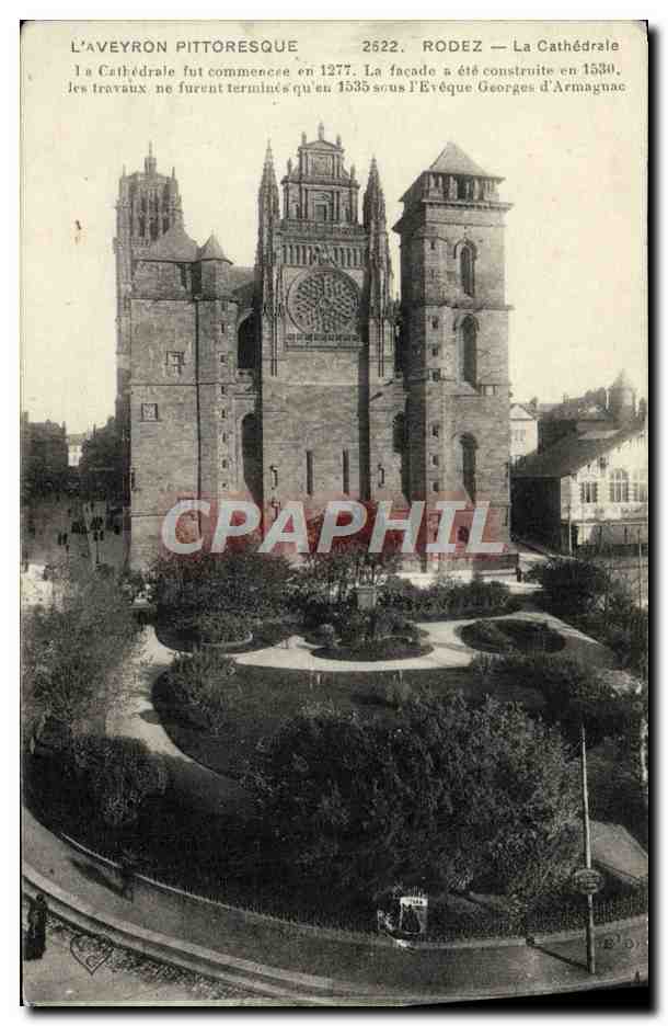 CPA L'Aveyron Pittoresque Rodez La Cathedrale