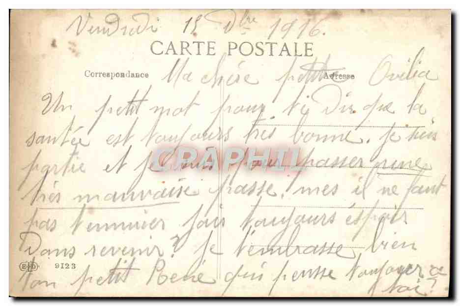 CPA Fantaisie — Verso