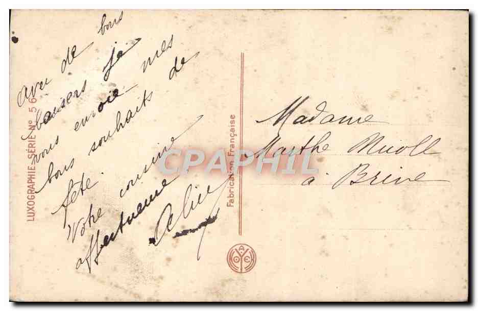 CPA Fantaisie — Verso