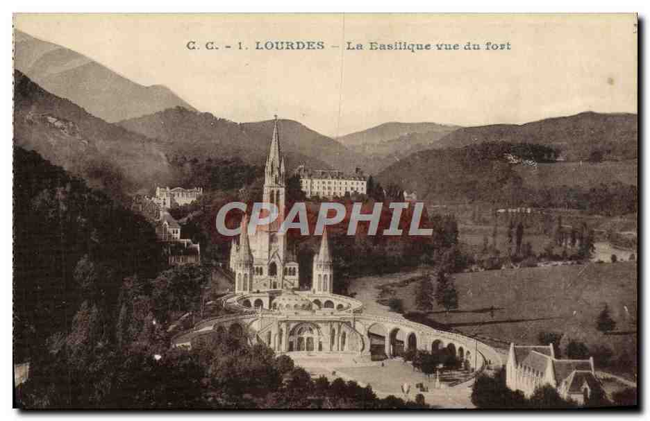 CPA Lourdes La Basilique Vue Du Fort