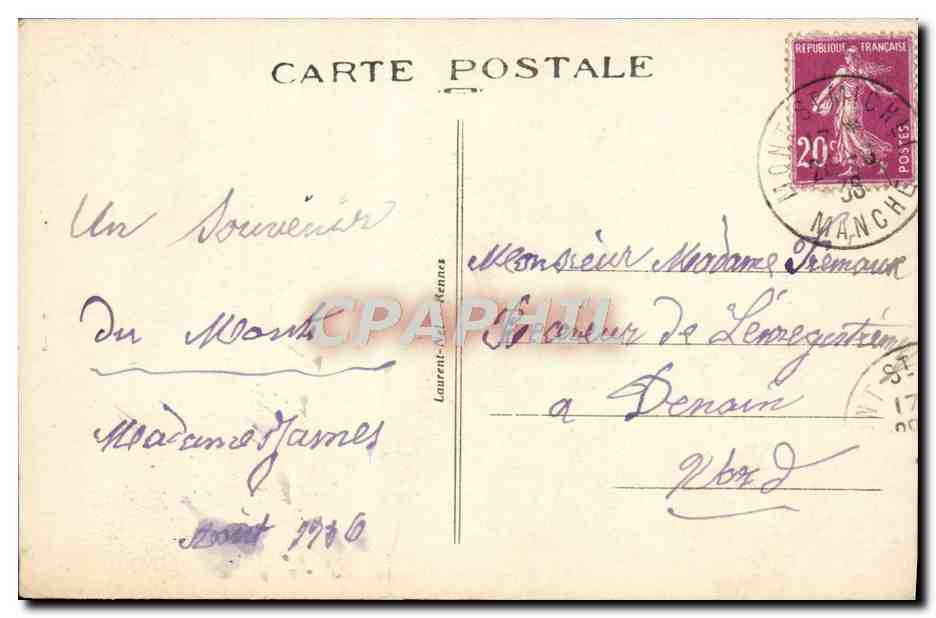 CPA Le Mont Saint Michel Effet De Lune — Verso