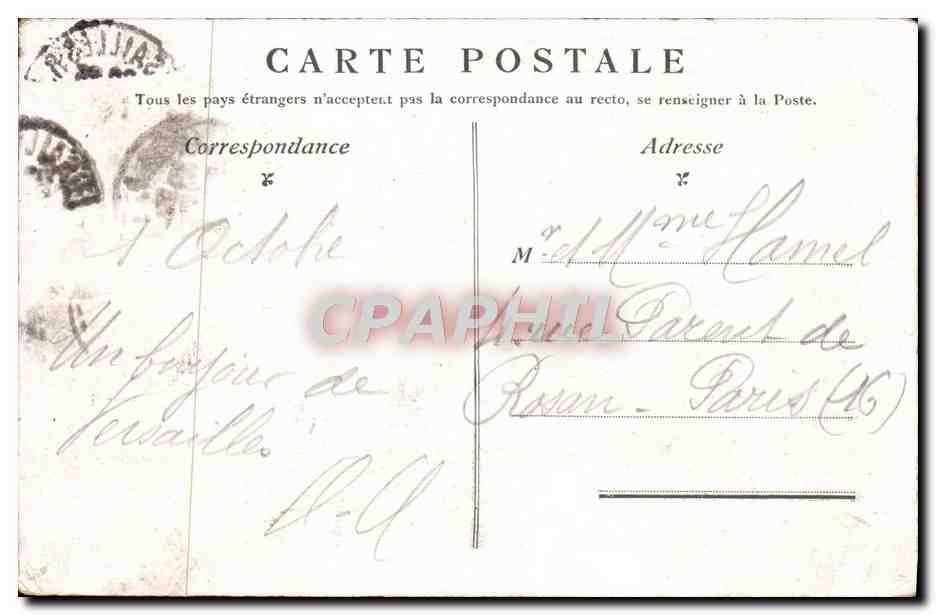 CPA Versailles Les Grandes Eaux — Verso