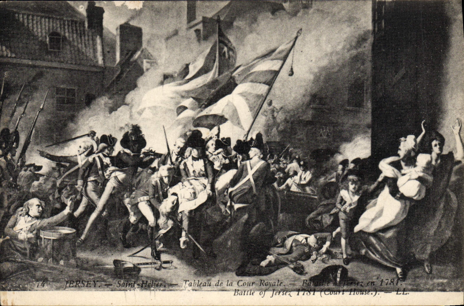Bataille de la Cour Royale à Jersey — Saint-Hélène — Tableau de la Cour Royale — Battle of Jersey 1781 (Court House) — LL.