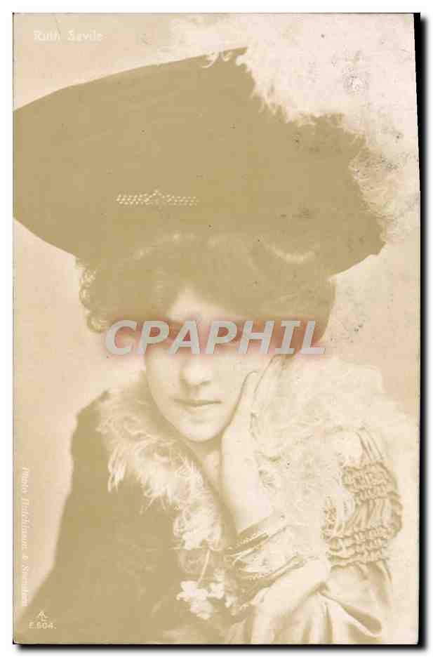 Ruth Savile — Portrait féminin en chapeau à plumes — Photo Ficklmann & Son, série E.604