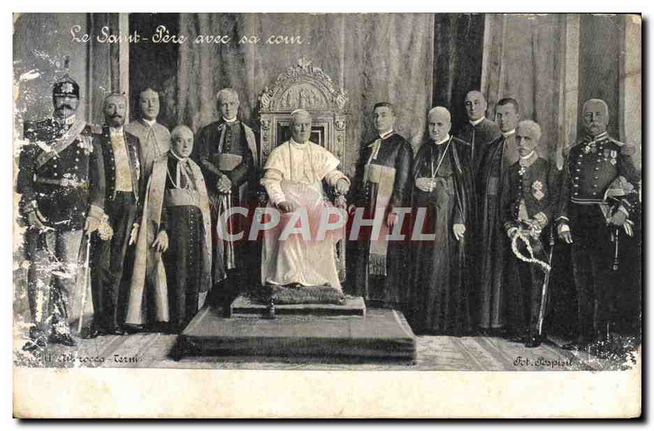 CPA Le Saint Pere Avec Sa Coin Pape