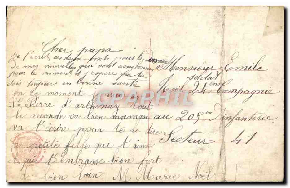 CPA Fantaisie Vive Papa Enfant Femme — Verso