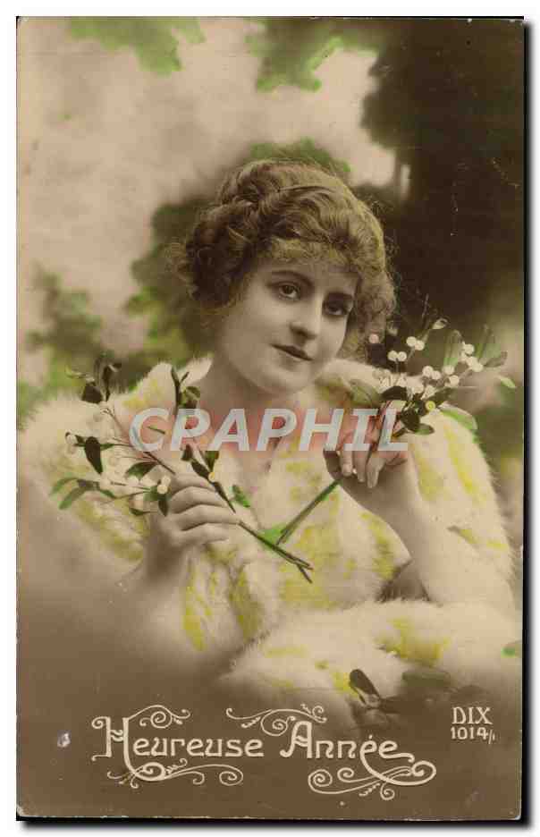 CPA Fantaisie Femme Heureuse Annee