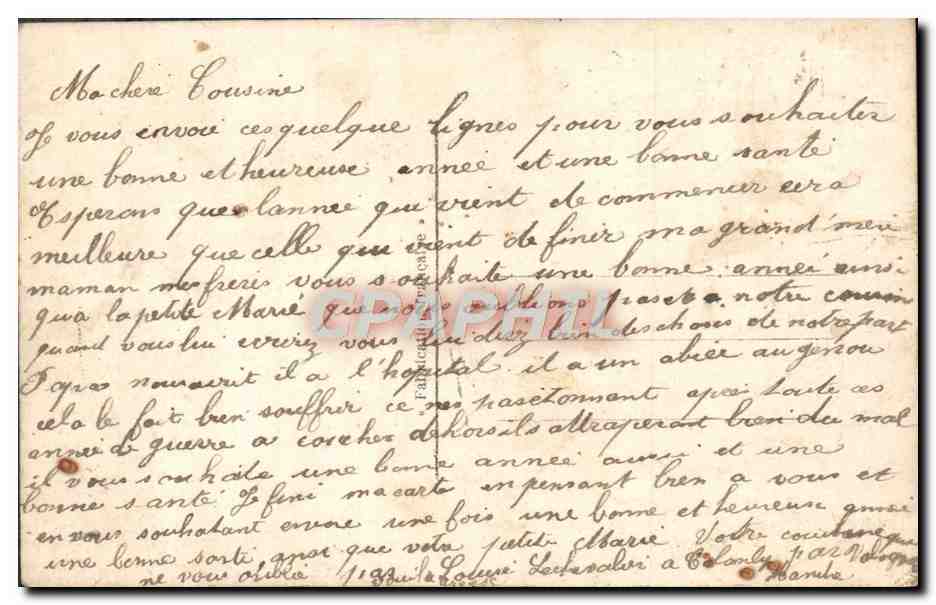 CPA Fantaisie Femme Heureuse Annee — Verso