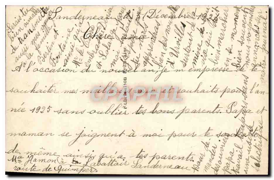 CPA Fantaisie Femme Bonne Annee Fer a cheval — Rückseite