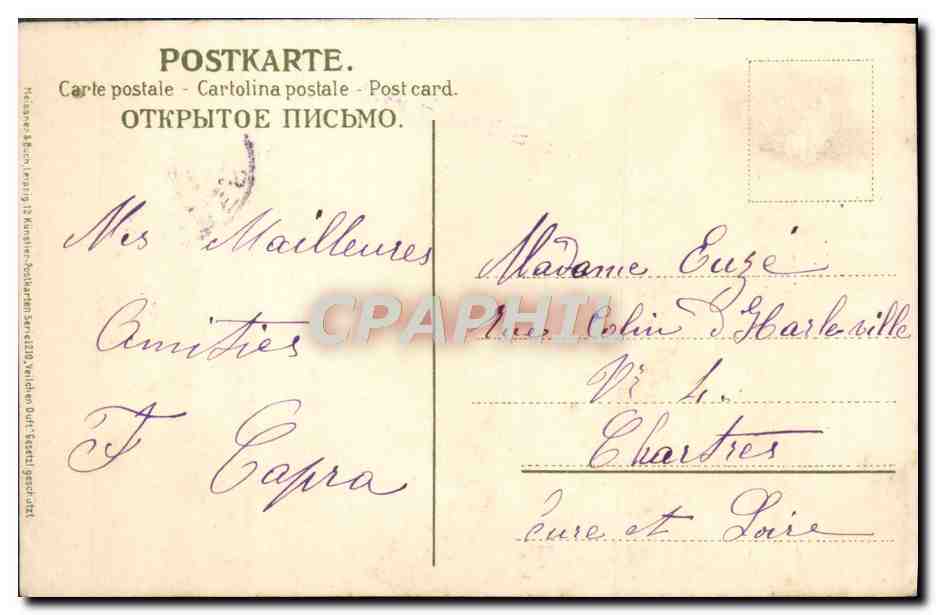 CPA Fantaisie Fleurs Violettes du Hyeres — Verso