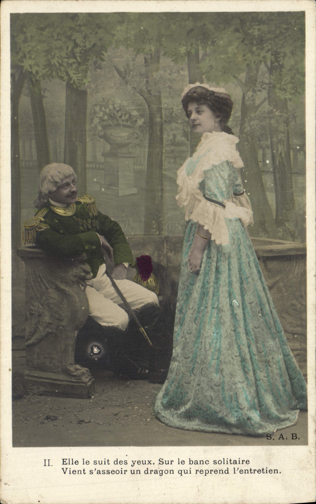 Dragon et dame — scène de jardin — S.A.B. n° II